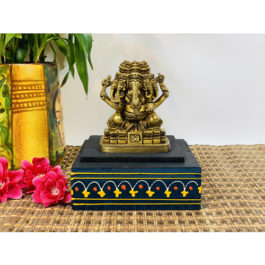 Brass Engraved Ganesh Panchmukhi 6.5cm x 3.5cm x 8cm